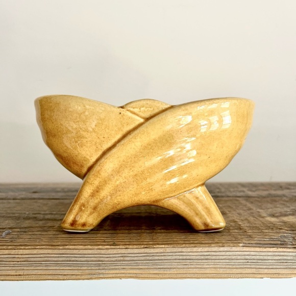 Vintage pottery planter mustard - Picture 1 of 4